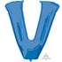 Letter V Blue Supershape Foil Balloon 63cm x 81cm Each