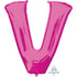 Letter V Pink Supershape Foil Balloon 66cm x 83cm Each