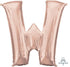 Letter W Rose Gold Supershape Foil Balloon 53cm x 88cm Each