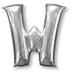 Letter W Silver Supershape Foil Balloon 86cm Each
