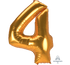Number 4 Gold Jumbo Supershape Foil Balloon 91cm x 137cm Each