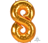 Number 8 Gold Jumbo Supershape Foil Balloon 78cm x 134cm Each