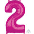 Pink Numeral 2 Mid-Size Shape Foil Balloon Balloon 66cm Each