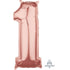 Rose Gold Numeral 1 Mid-Size Shape Foil Balloon Balloon 66cm Each