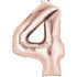 Rose Gold Numeral 4 Supershape Foil Balloon 86cm Each