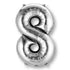 Silver Numeral 8 Supershape Foil Balloon 86cm Each