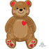 Sitting Teddy & Love Hearts Supershape Foil Balloon 43cm x 50cm Each