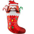 Sloth Christmas Stocking Supershape Foil Balloon 63cm x 78cm Each