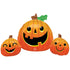 Smiley Pumpkin Trio Supershape Foil Balloon 88cm x 55cm Each