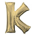 White Gold Letter K SuperShape Foil Balloon 68cm x 88cm Each