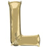 White Gold Letter L SuperShape Foil Balloon 68cm x 88cm Each