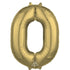 White Gold Numeral 0 Shape Foil Balloon 66cm Each