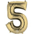 White Gold Numeral 5 SuperShape Foil Balloon 86cm Each