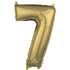 White Gold Numeral 7 Shape Foil Balloon 66cm Each