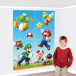 Amscan_OO Decorations - Backdrop & Scene Setters Super Mario Brothers Scene Setter 4pk