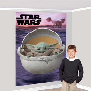 Amscan_OO Decorations - Backdrop & Scene Setters The Mandalorian Star Wars Scene Setter Wall Decorating Kit 4pk