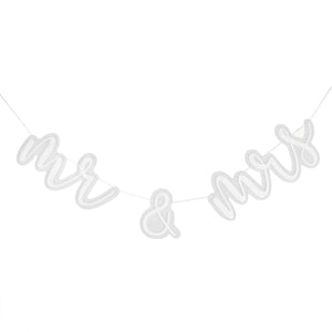 Decorations - Banners, Flags & Streamers A Touch of Pampas Mr & Mrs Acrylic Bunting 2m x 16cm Each