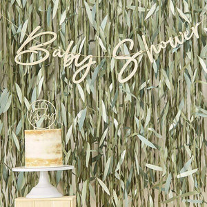 Amscan_OO Decorations - Banners, Flags & Streamers Botanical Baby Wooden Baby Shower Bunting 2m Each