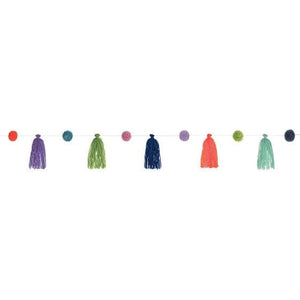 Decorations - Banners, Flags & Streamers Catalina Fabric Tassel Garland with Pom Poms 2.5m Each