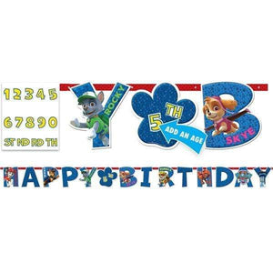 Amscan_OO Decorations - Banners, Flags & Streamers Paw Patrol Add-An-Age Banner 3.2m x 25.4cm