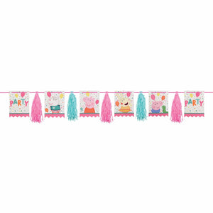 Amscan_OO Decorations - Banners, Flags & Streamers Peppa Pig Confetti Party Pennants & Tassel Garland Glittered Each