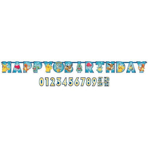 Amscan_OO Decorations - Banners, Flags & Streamers Pokemon Happy Birthday Add-An-Age Letter Banner Kit Each