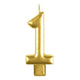Decorations - Cake Decorations - Candles Gold / 1 Numeral Moulded Candle 8cm Each