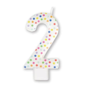 Decorations - Cake Decorations - Candles Rainbow / 2 Numeral Moulded Candle 8cm Each