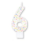 Decorations - Cake Decorations - Candles Rainbow / 6 Numeral Moulded Candle 8cm Each