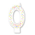 Rainbow Dots #0 Numeral Moulded Candle 8cm Each