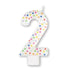 Rainbow Dots #2 Numeral Moulded Candle 8cm Each