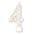 Rainbow Dots #4 Numeral Moulded Candle 8cm Each