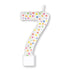 Rainbow Dots #7 Numeral Moulded Candle 8cm Each