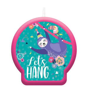 Amscan_OO Decorations - Cake Decorations - Candles Sloth Birthday Candle Let's Hang 6cm Each