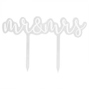Decorations - Cake Decorations - Toppers & Banners A Touch of Pampas Mr & Mrs Acrylic Cake Topper 11.7cm x 17.7cm Each