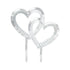 Cake Topper Double Heart Plastic with Gems Each