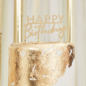 Amscan_OO Decorations - Cake Decorations - Toppers & Banners Mix It Up Gold Acrylic Cake Topper 12cm x 11cm Each