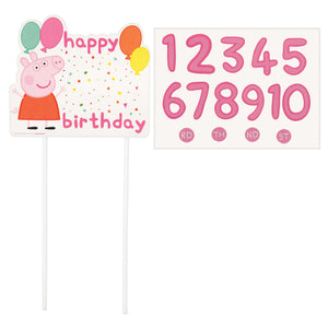 Amscan_OO Decorations - Cake Decorations - Toppers & Banners Peppa Pig Confetti Party Customizable Cake Topper Pick