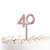 Rose Gold Acrylic 40 Cake Topper Pick Each