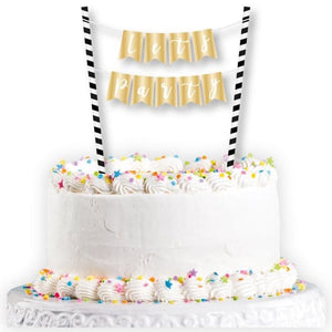 Decorations - Cake Decorations - Toppers & Banners Sparkling Celebration Let's Party Banner Cake Topper Pick 25cm x 19cm Each