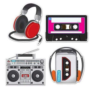 Amscan_OO Decorations - Cutouts 80's Cassette Player & Headphones Cutouts 4pk