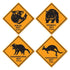 Australian Outback Road Signs Cutouts 43cm 4pk