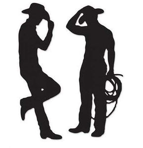 Amscan_OO Decorations - Cutouts Western Cowboys Black Silhouettes Cutouts 2pk