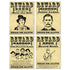 Western Wanted Reward Signs Cutouts 4pk