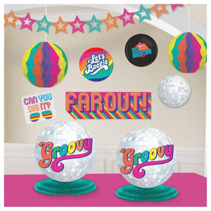 Amscan_OO Decorations - Decorating Kit Good Vibes 70's Plastic Room Decorating Kit