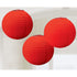 Apple Red Round Paper Lanterns 24cm 3pk