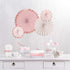 Blush Wedding Hot-Stamped Paper Fans Decorations 4pk