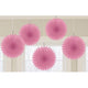 Amscan_OO Decorations - Decorative Fans, Pom Poms & Lanterns Bright Pink Kiwi Mini Fan Decorations 6in 5pk