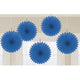 Amscan_OO Decorations - Decorative Fans, Pom Poms & Lanterns Bright Royal Blue Kiwi Mini Fan Decorations 6in 5pk