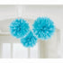 Caribbean Blue Fluffy Tissue Decorations 40cm 3Pk